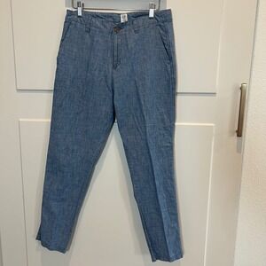 GAP‎ For Good Girlfriend Khaki Crop Pants Womens Size 4 Blue Denim Casual Cotton